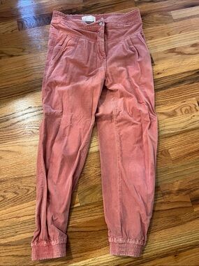 Anthropologie Rose Corduroy Tapered Joggers